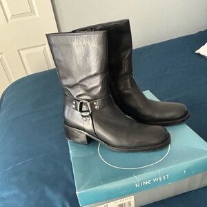 Nine West Black Leather Boots